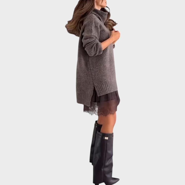 Heliora – Elegancki zestaw sweter i sukienka