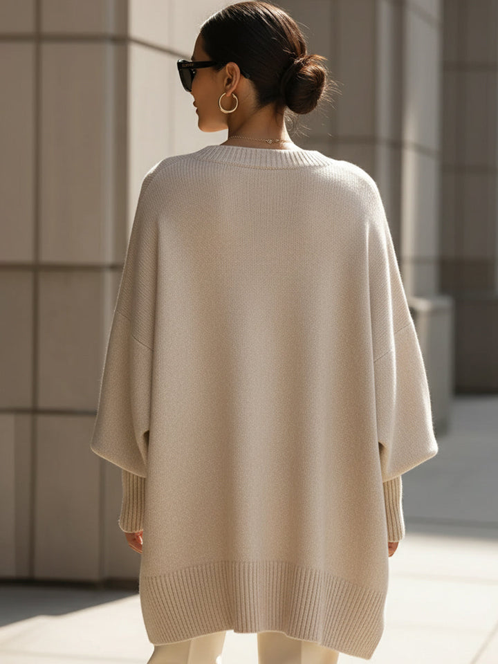 Evelyne – Elegancki sweter z asymetrycznym dołem