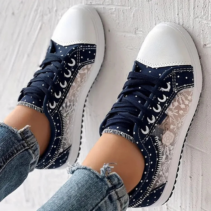 Sneakersy Kalina™ – eleganckie damskie sneakersy z kwiatowym detalem