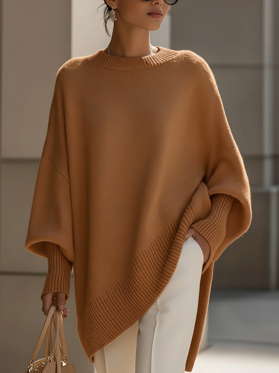 Evelyne – Elegancki sweter z asymetrycznym dołem