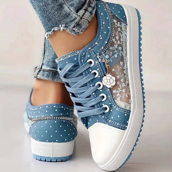 Sneakersy Kalina™ – eleganckie damskie sneakersy z kwiatowym detalem