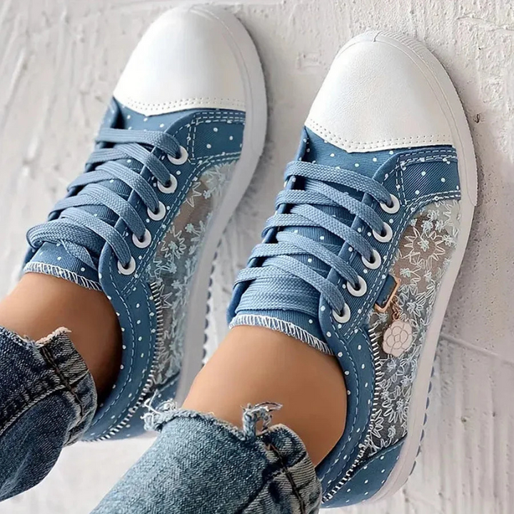 Sneakersy Kalina™ – eleganckie damskie sneakersy z kwiatowym detalem