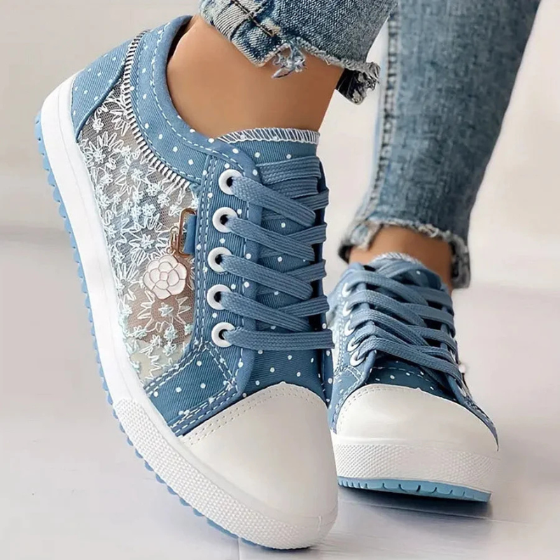 Sneakersy Kalina™ – eleganckie damskie sneakersy z kwiatowym detalem
