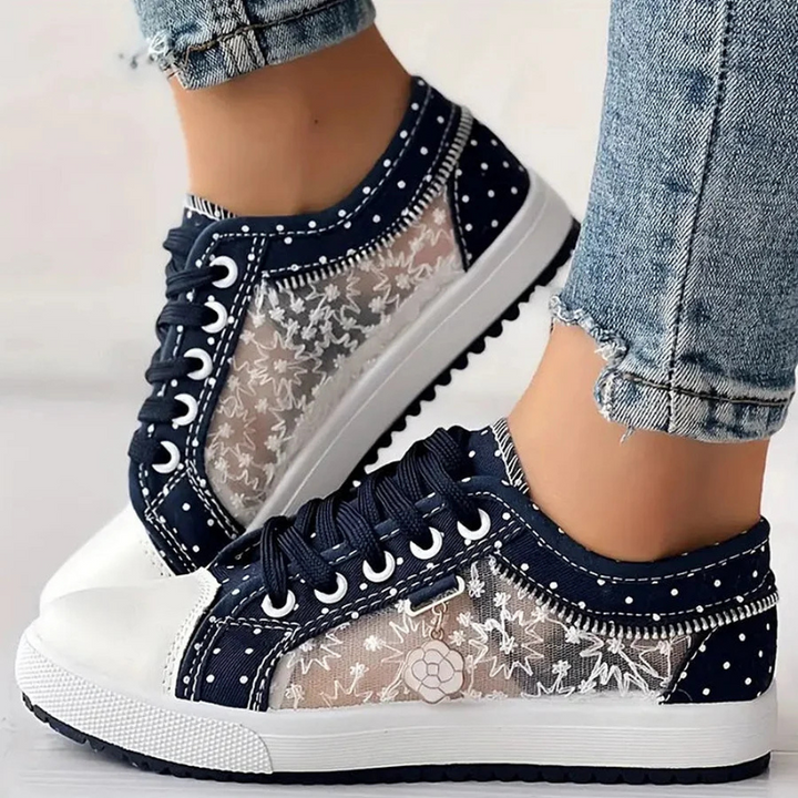 Sneakersy Kalina™ – eleganckie damskie sneakersy z kwiatowym detalem