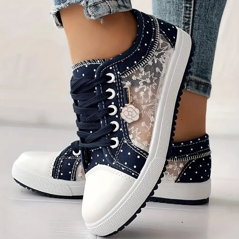 Sneakersy Kalina™ – eleganckie damskie sneakersy z kwiatowym detalem
