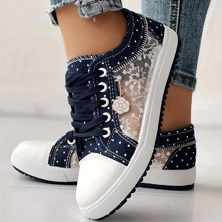Sneakersy Kalina™ – eleganckie damskie sneakersy z kwiatowym detalem