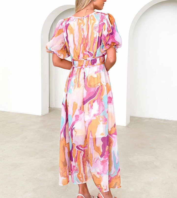 Ilona – Elegancka sukienka maxi w kolorze różowym
